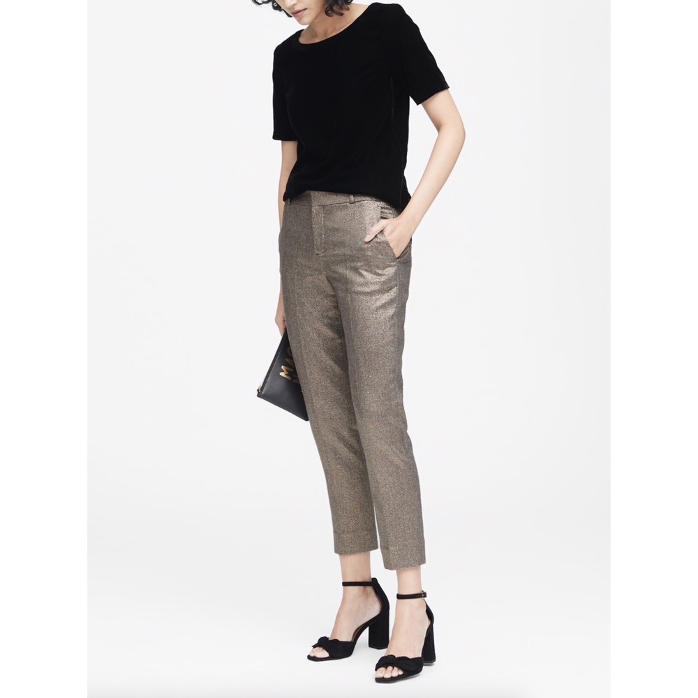 Banana Republic Avery Gold Metallic Pants sz 0